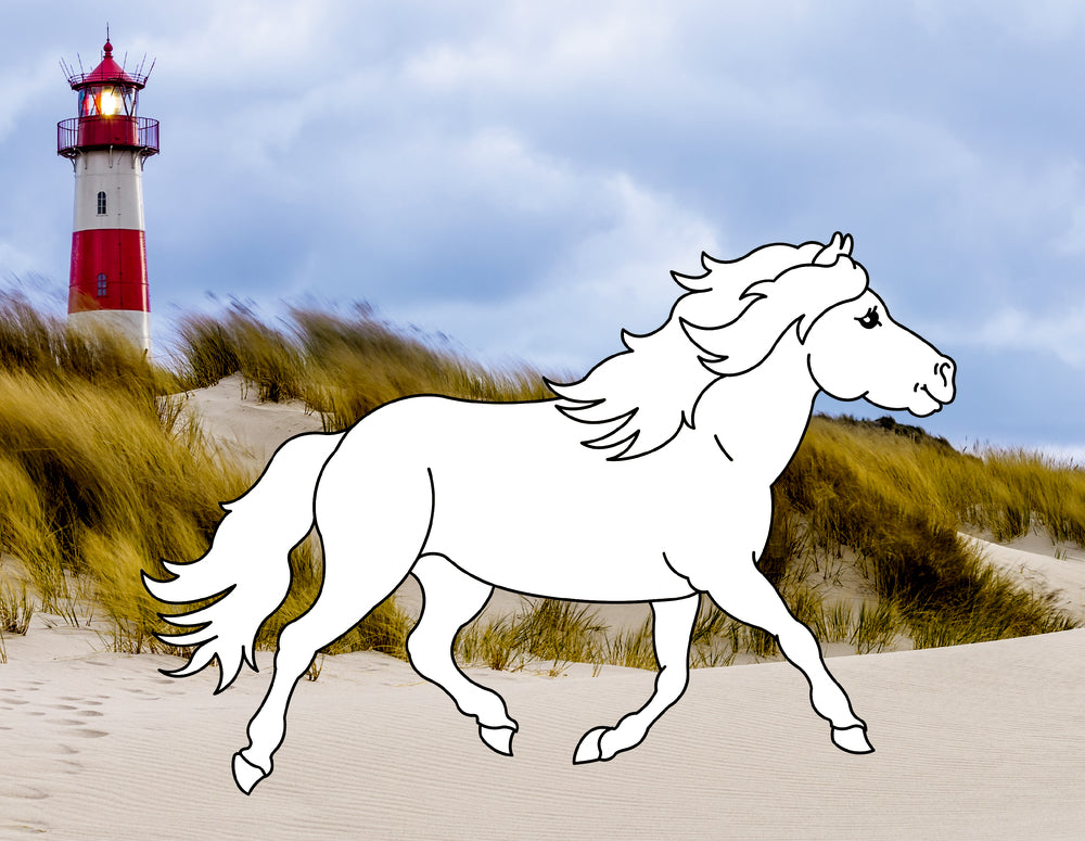 Traumpferde-Malbuch: Strand und Meer