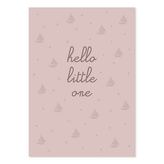 Postkarte hello little one rosa