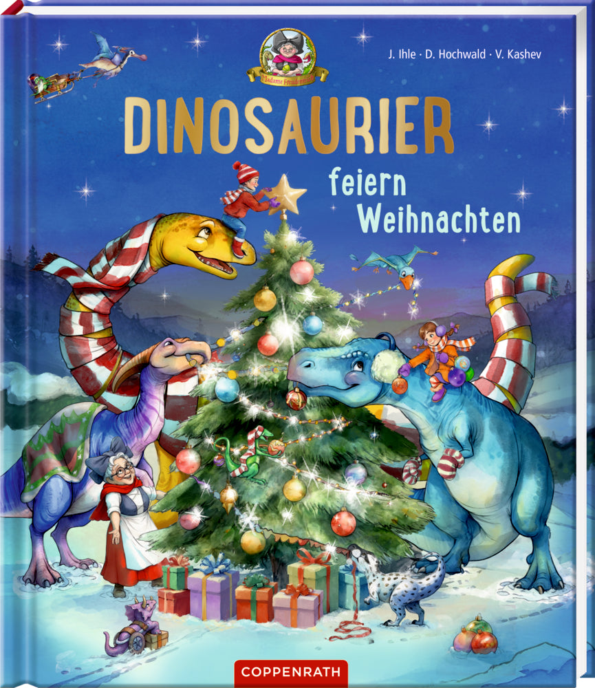 Dinosaurier feiern Weihnachten