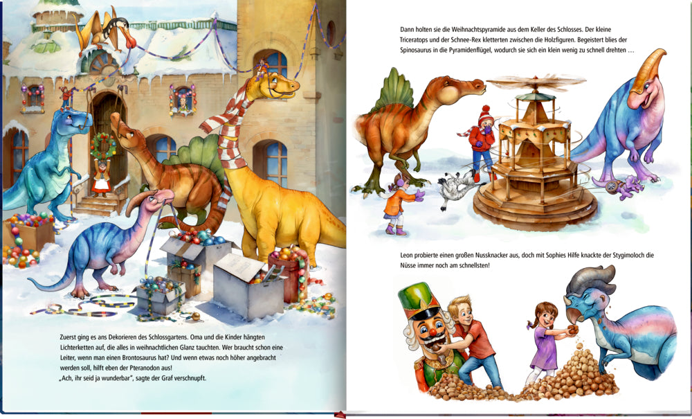 Dinosaurier feiern Weihnachten