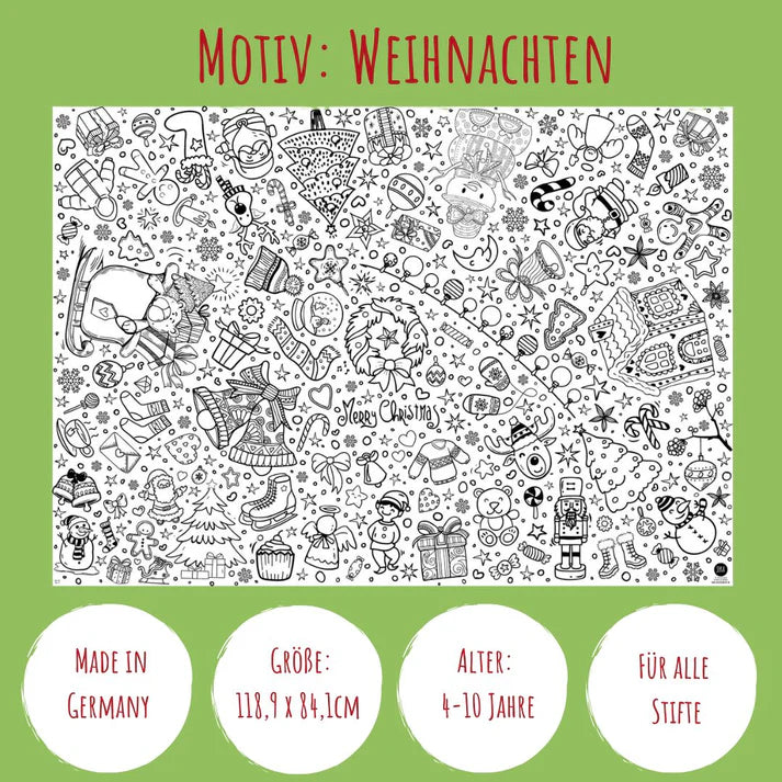 Ausmal Tischdecke Weihnachten